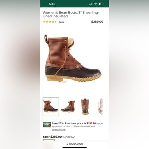 L.L. Bean Women’s Sherling Boots